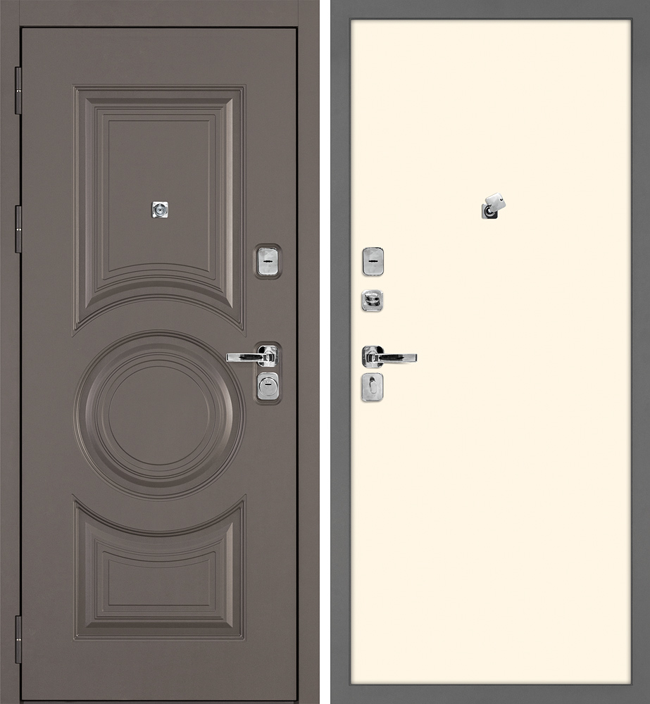 Дверь Плаза-177/PP Коричнево-серый / Магнолия