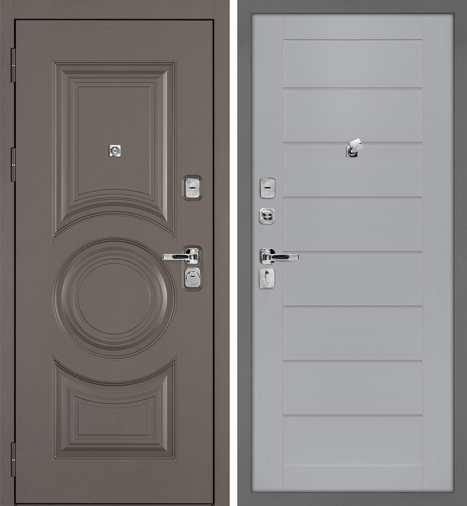 Дверь Плаза-177/Техно-708 Коричнево-серый / Манхэттен