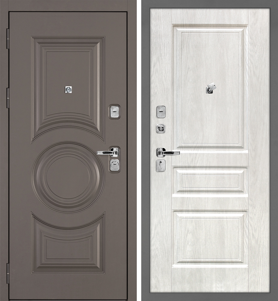 Дверь Плаза-177/Версаль-2 Коричнево-серый / Дуб жемчужный