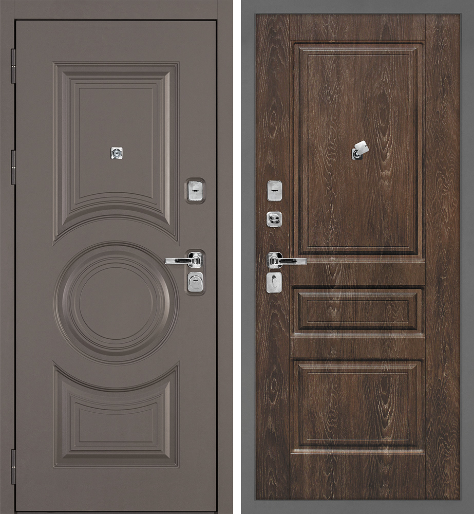 Дверь Плаза-177/Версаль-2 Коричнево-серый / Дуб корица