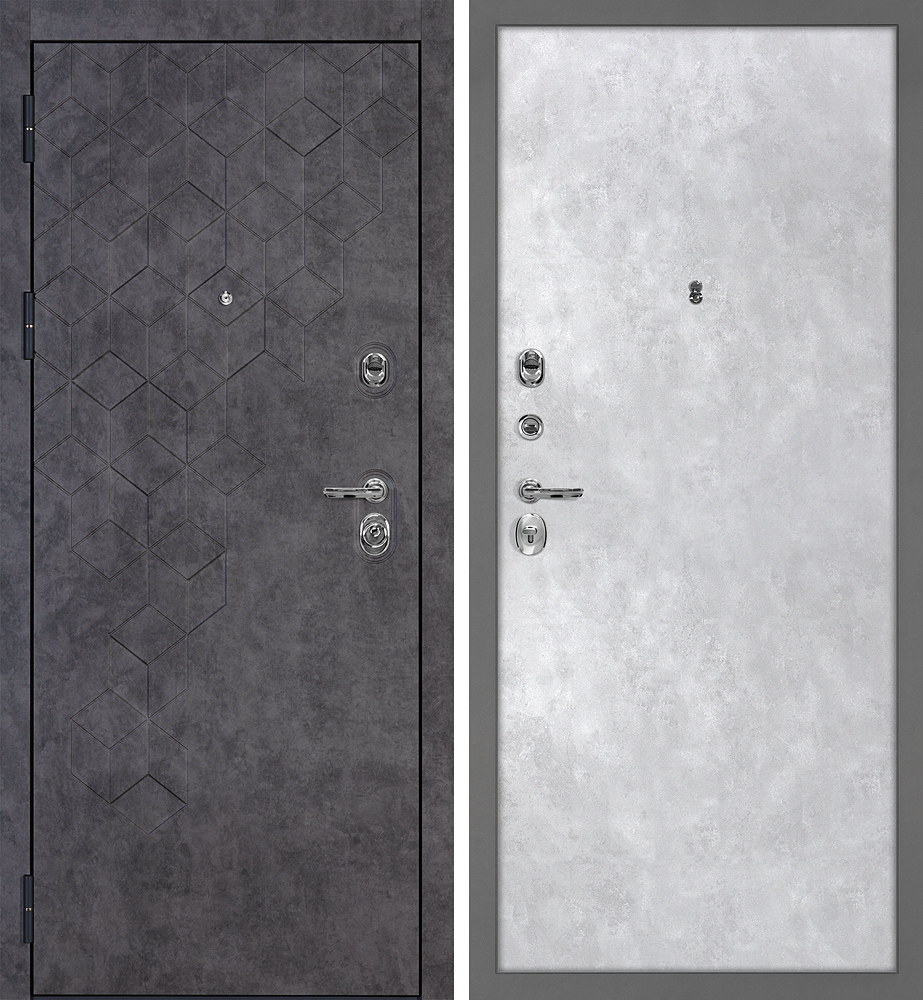 Дверь Тетра-126/PP Бетон темный / Серый бетон