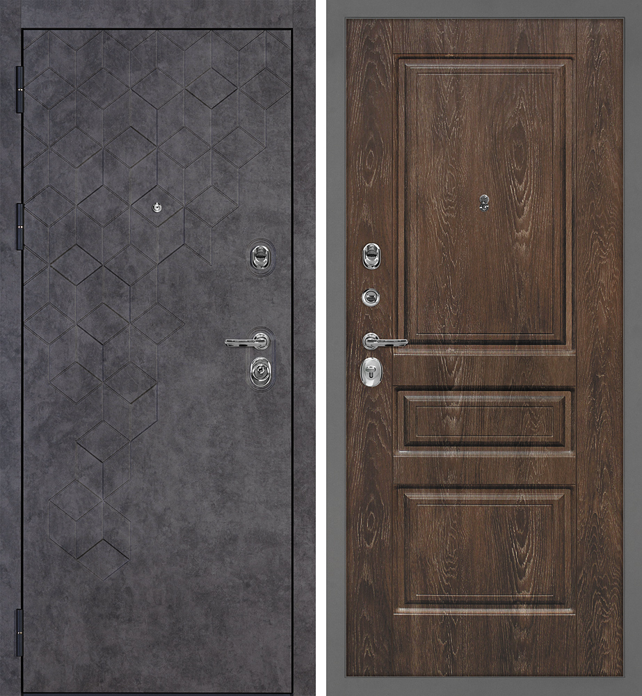 Дверь Тетра-126/Версаль-2 Бетон темный / Дуб корица