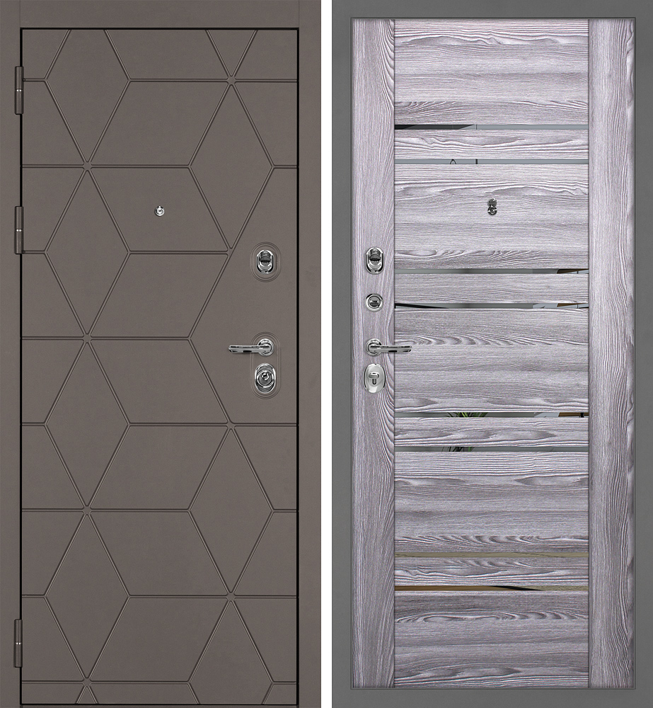Дверь Тетра-181/PSK-1 Коричнево-серый / Ривьера грей