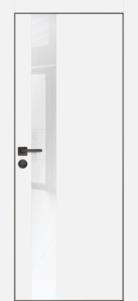 Двери ЭКОШПОН, ПВХ PROFILO PORTE PX-10 черная кромка с 4-х ст. со стеклом Белый размер 200 х 60 см. артикул F0000104164