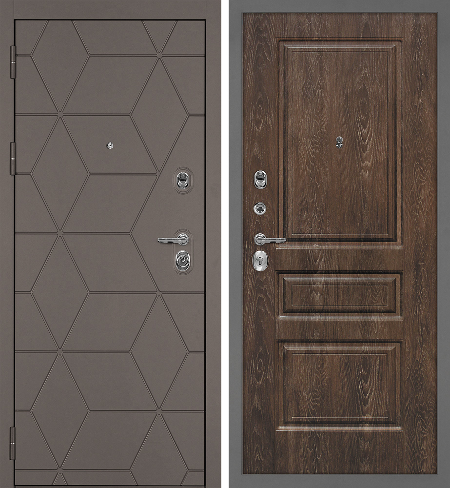 Дверь Тетра-181/Версаль-2 Коричнево-серый / Дуб корица