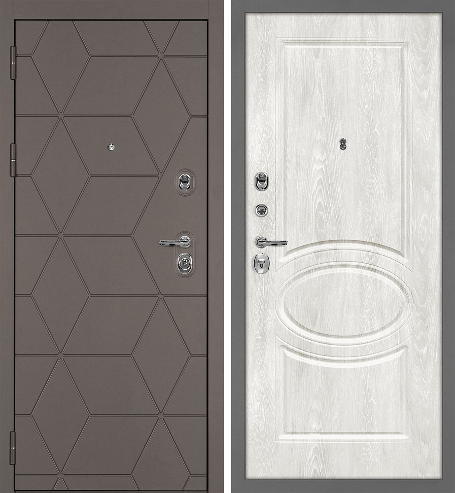 Дверь Тетра-181/Сиена-1 Коричнево-серый / Дуб жемчужный