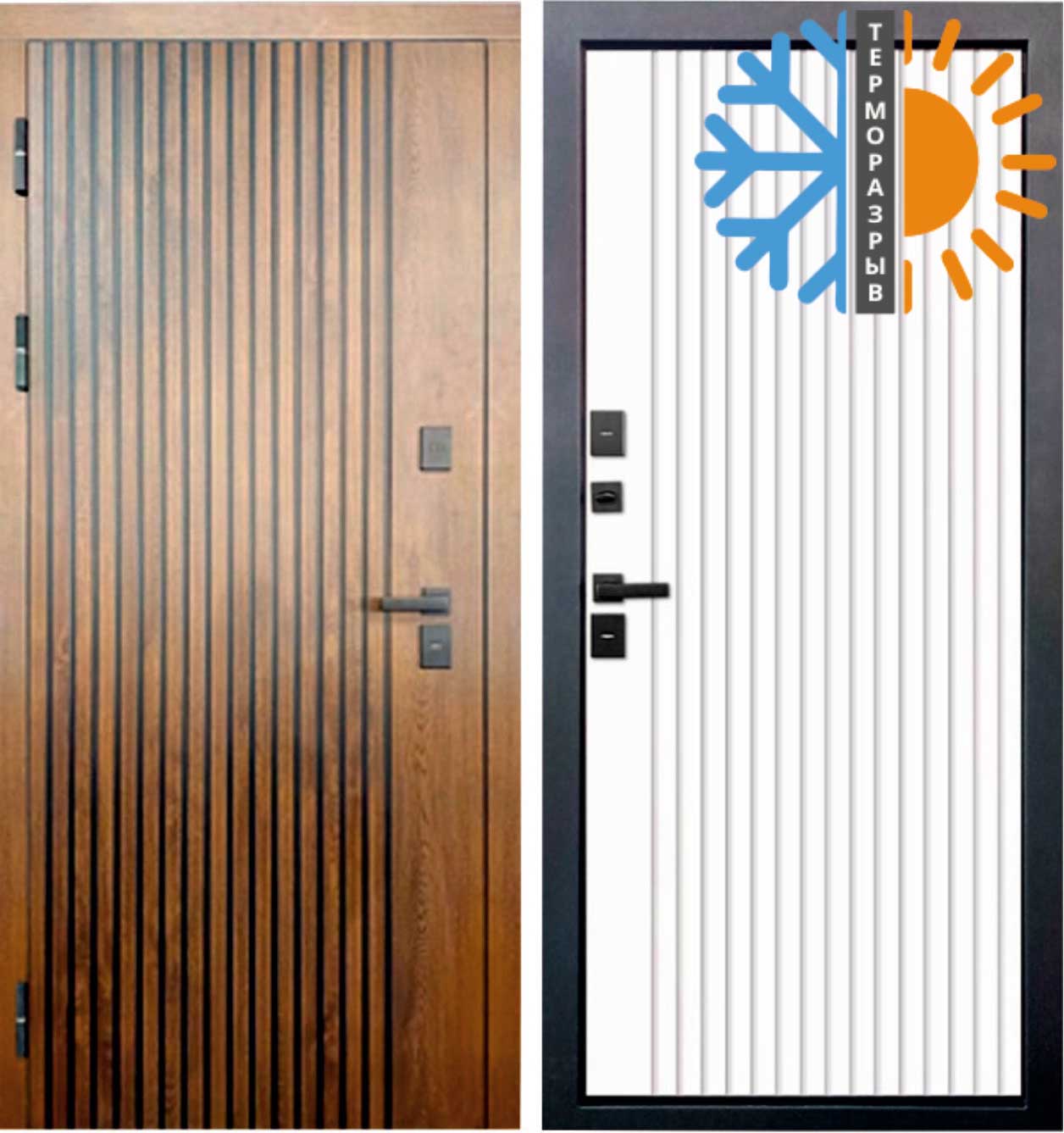 Дверь Дверь с терморазрывом Протерма МДФ/МДФ   /  2050 х 960 правое 