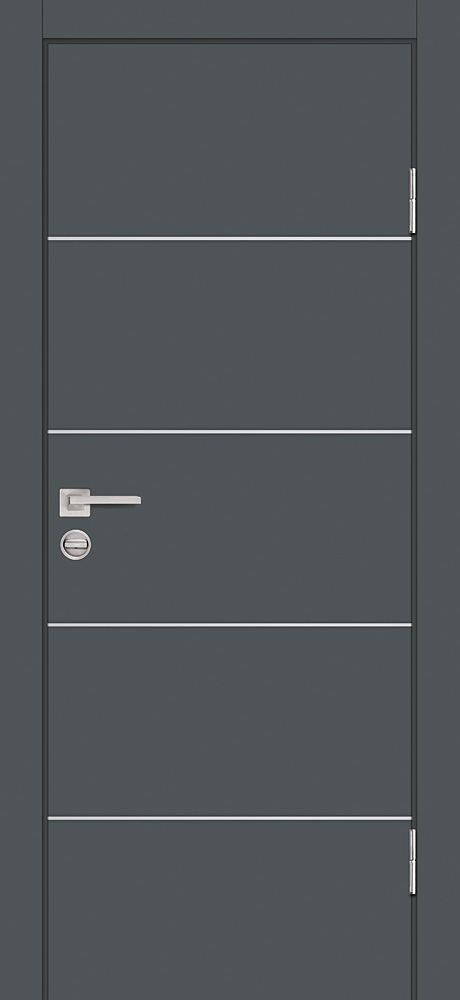 Двери ЭКОШПОН, ПВХ PROFILO PORTE P-12 глухое Графит матовый размер 200 х 60 см. артикул F0000110060