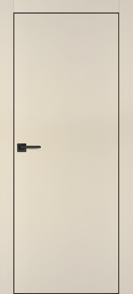Двери ЭКОШПОН, ПВХ PROFILO PORTE PX-1 черная кромка с 4-х ст. глухое Бежевый матовый
