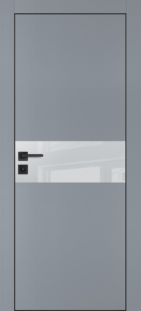Двери ЭКОШПОН, ПВХ PROFILO PORTE PX-3 черная кромка с 4-х ст. со стеклом Серый матовый