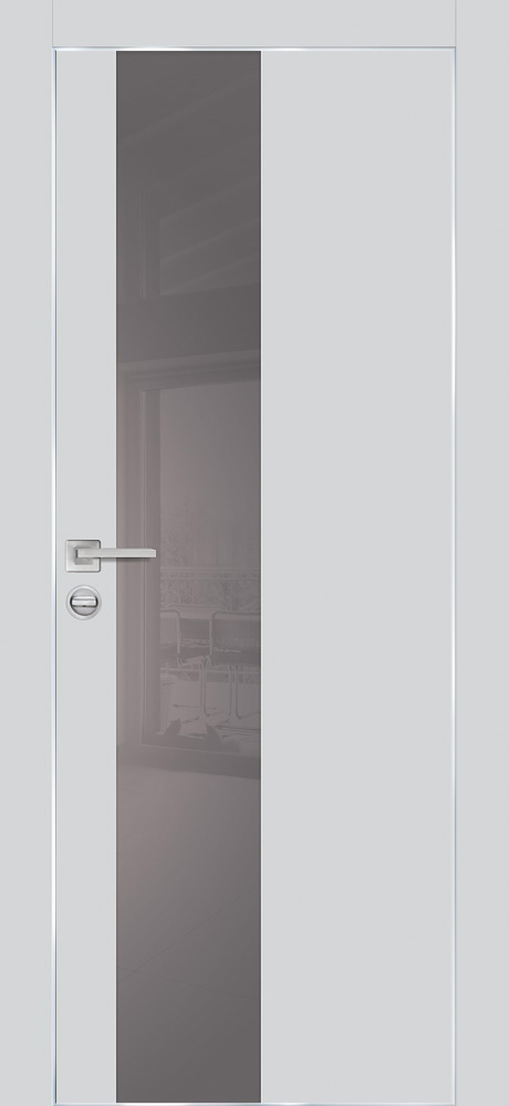 Двери ЭКОШПОН, ПВХ PROFILO PORTE PX-6 AL кромка с 4-х ст. со стеклом Агат матовый