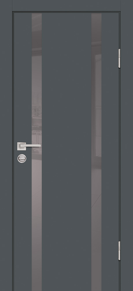 Двери ЭКОШПОН, ПВХ PROFILO PORTE P-9 со стеклом Графит матовый размер 200 х 60 см. артикул F0000117737