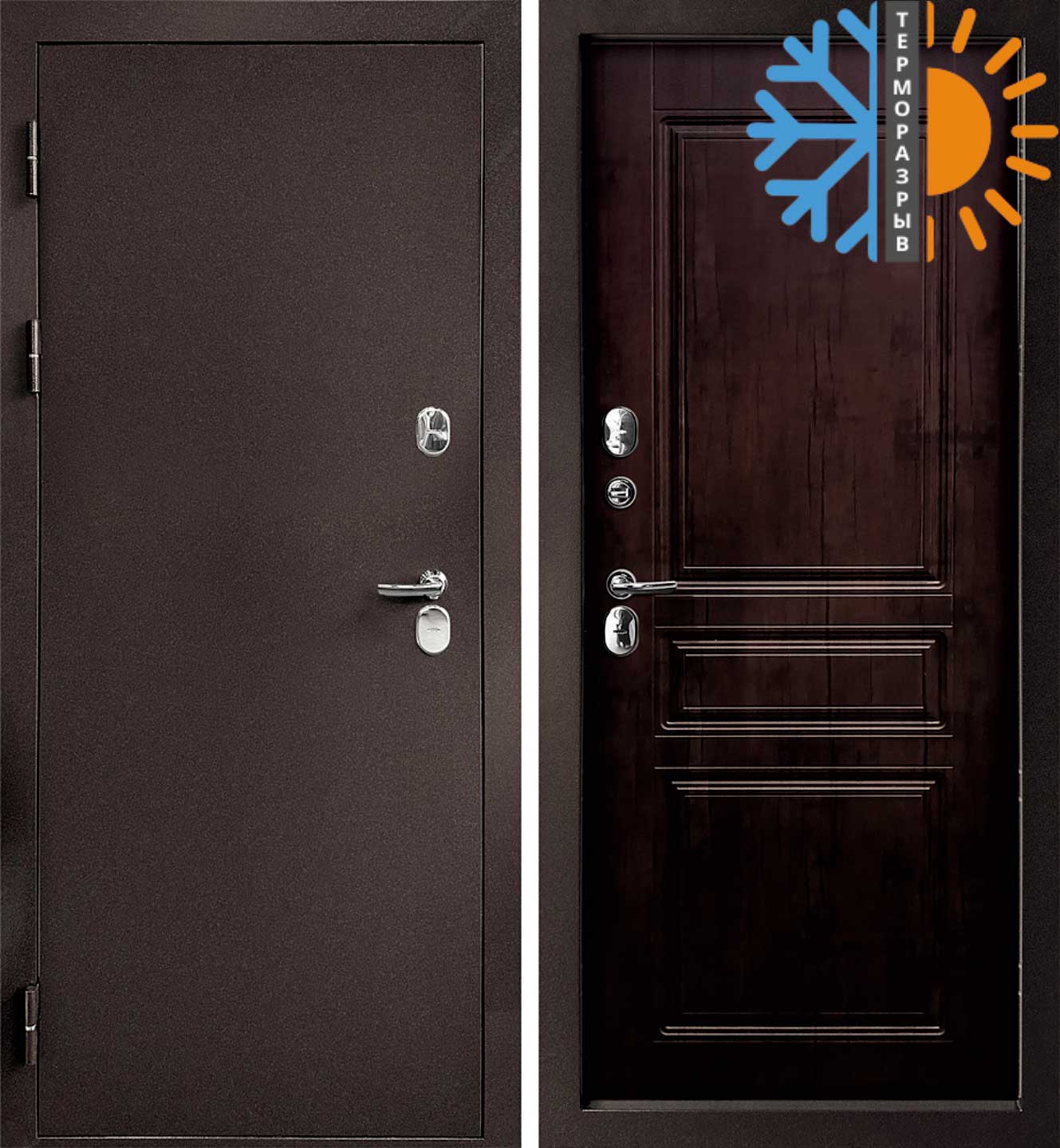 Дверь с терморазрывом Термо-1/ ФЛ-49 Тиковое дерево