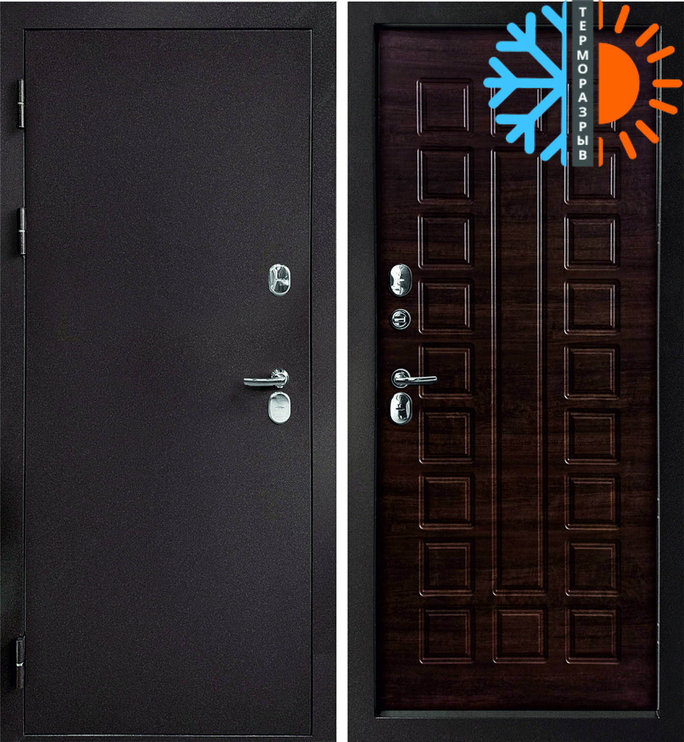 Дверь с терморазрывом Термо-1/ 8ТФЛ-2 Венге гринвуд